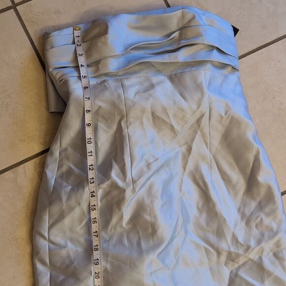 NWT Alfred Sung Column Maxi Dress Bow On Back Mist Blue Size 10 - Picture 7 of 12